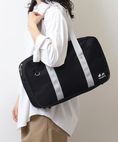 新品未使用 ボストンバッグ 黒白模様 SNOOPY（スヌーピー） ボストンバッグ 入学式 SNOOPYポリスクール