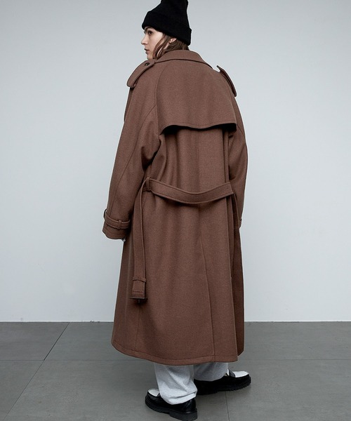 ENDER PRODUCTS トレンチコート コート ニットメルトンオーバーサイズ