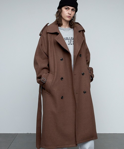 ENDER PRODUCTS トレンチコート コート ニットメルトンオーバーサイズ