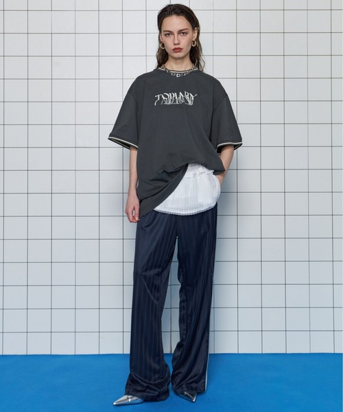 【美品】MAISON SPECIAL ストライプ　ショートパンツ　サイズ38 MAISON SPECIAL（メゾンスペシャル）の「Pinstripe Lace Shorts