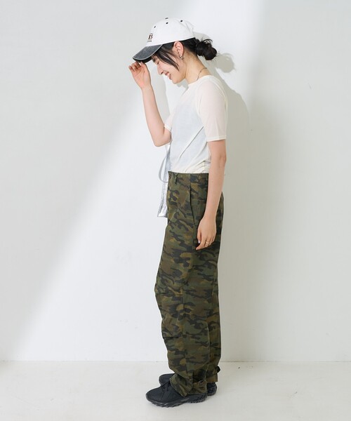 FREAK'S STORE パンツ ワンウォッシュ カモ柄パンツ/迷彩ワイド