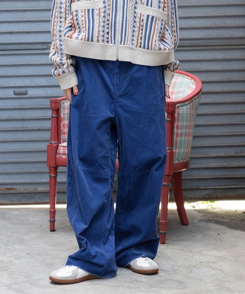 niko and…（ニコアンド） コーデュロイパンツ LARGE ブルー レディース