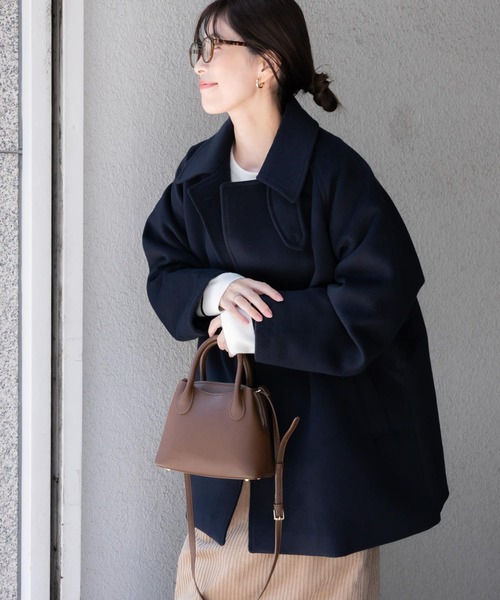 「URBAN RESEARCH DOORS」 ピーコート MEDIUM ネイビー レディース_画像3