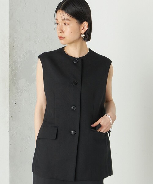 アナイ 24SS ベスト 麻 リネン混 36 黒 10241110230 アナイ 24SS ベスト 麻 リネン混 36 黒 10241110230 【公式通販】