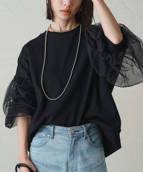 「styling/」 スウェットカットソー FREE ブラック レディース STYLEMIXER 「STYLEMIXER」 スウェットカットソー FREE ブラック