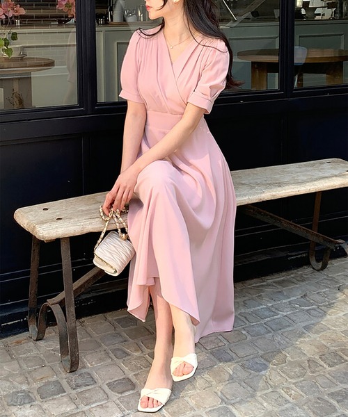 ワンピース 半袖 カシュクールフレアワンピース : ZOZOTOWN Yahoo!店
