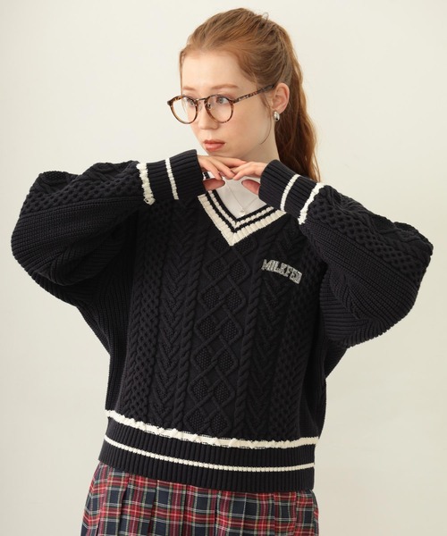 MILKFED.（ミルクフェド） ニット セーター MILKFED. PATCH V-NECK