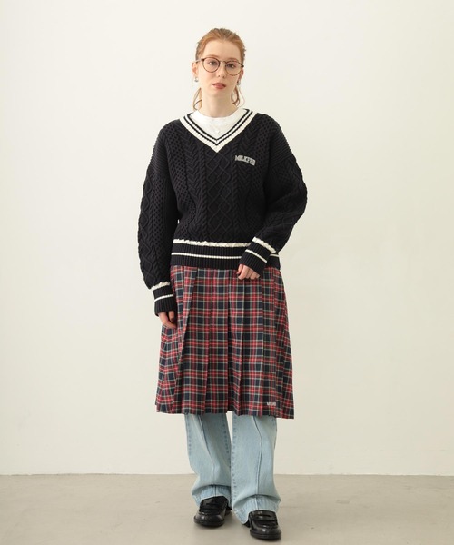MILKFED.（ミルクフェド） ニット セーター MILKFED. PATCH V-NECK