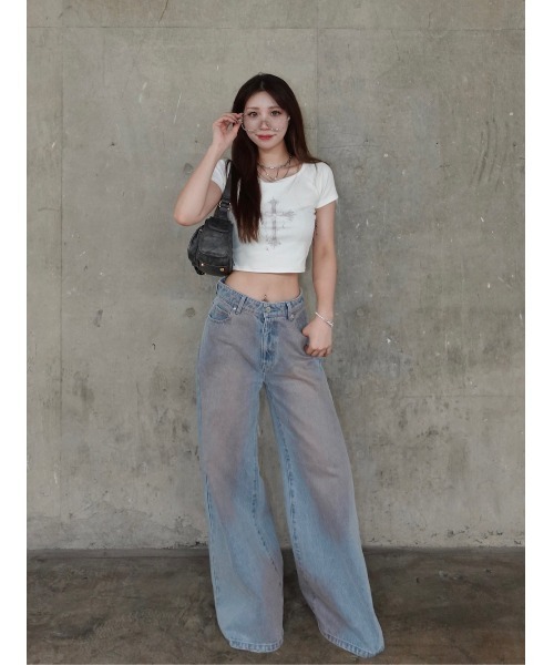ダーリッチ ミッドライズデニムパンツ S 試着のみ新品 ダーリッチ Darich ミッドライズデニムパンツ （アイスブルー
