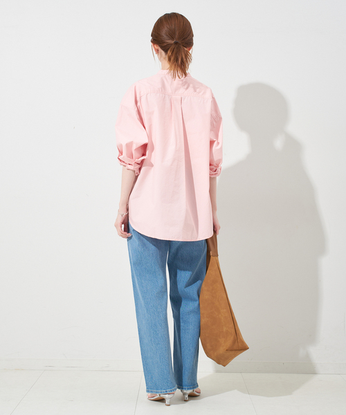ブラウス シャツ  NAVY/ロイヤルネイビー SLOBE別注 バンドカラーシャツ レディース ROYAL NAVY/ロイヤルネイビー】SLOBE別注バンドカラーシャツ