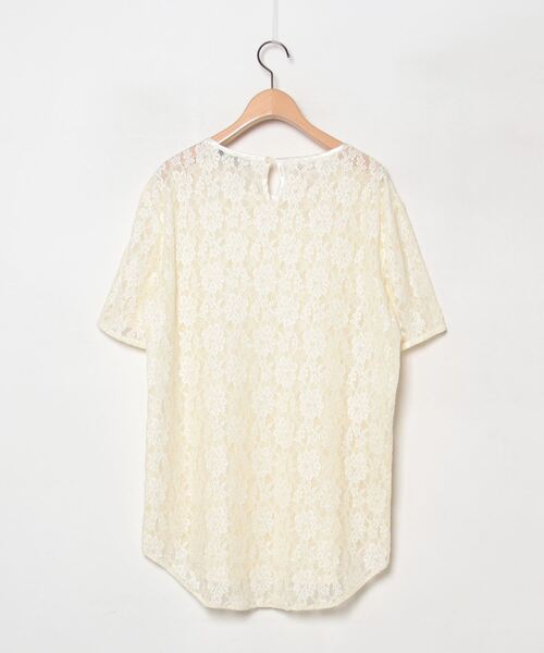 「603」 レース半袖ブラウス - イエロー レディース_画像2