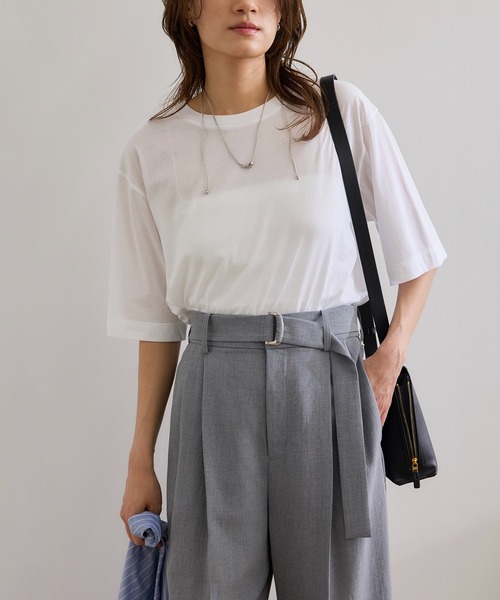 tシャツ プレーティング天竺5分袖 カットソー レディース 接触冷感】プレーティング天竺5分袖 カットソー｜クミキョクの