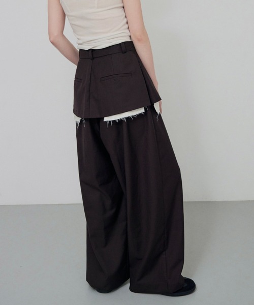 lit ワイドパンツ スラックス パンツ Layered Like Slacks レディース