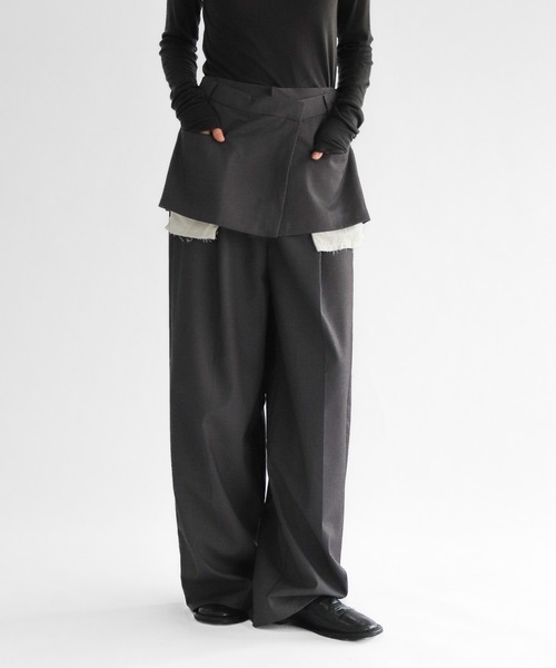 lit ワイドパンツ スラックス パンツ Layered Like Slacks レディース
