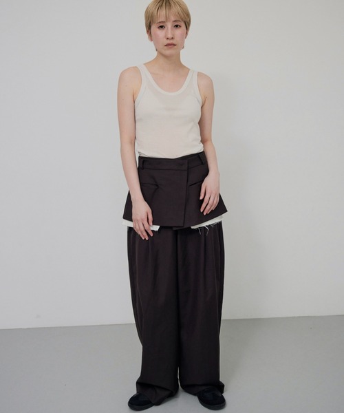 lit ワイドパンツ スラックス パンツ Layered Like Slacks レディース