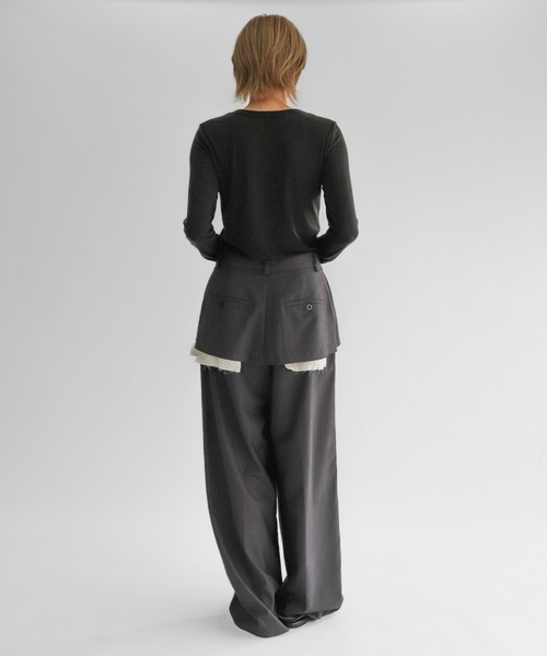 lit ワイドパンツ スラックス パンツ Layered Like Slacks レディース