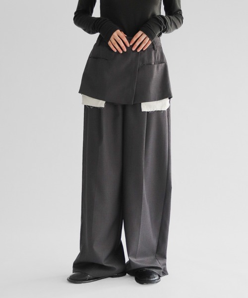 lit ワイドパンツ スラックス パンツ Layered Like Slacks レディース