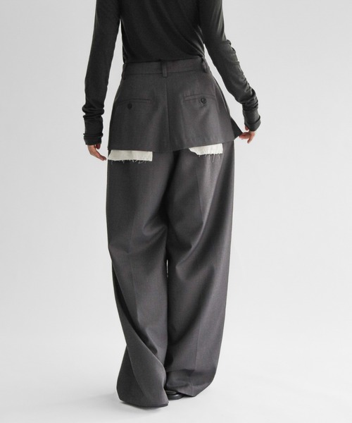 lit ワイドパンツ スラックス パンツ Layered Like Slacks レディース