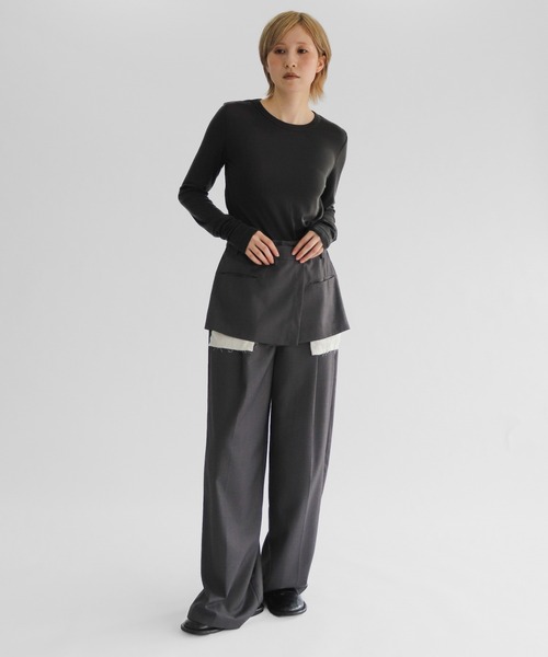 lit ワイドパンツ スラックス パンツ Layered Like Slacks レディース