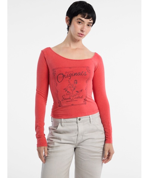 tシャツ GUESS Originals Off Shoulder Ls Tee レディース