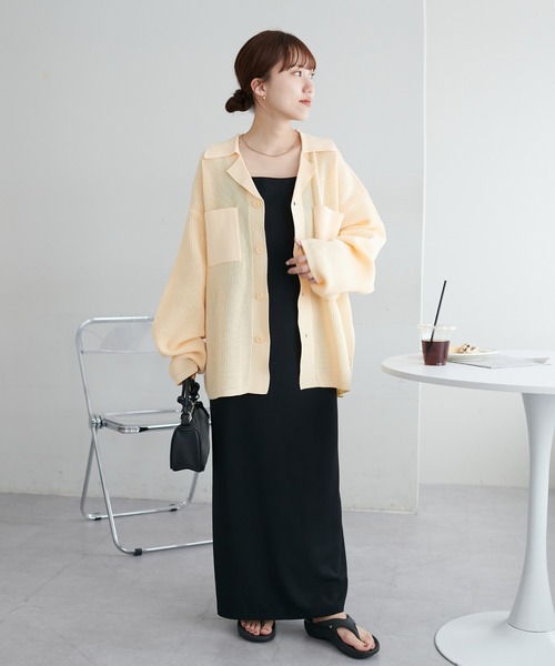 「DISCOAT」 ニットカーディガン LARGE アイボリー レディース