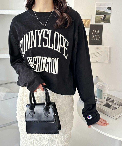 「AMERICANA」 長袖カットソー ONE SIZE スミクロ レディース 楽天市場】USAコットン オーバーサイズ 長袖 Tシャツ レディース