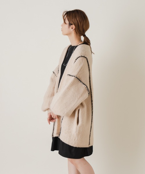 STONE  アイボリー カーディガン Crisp（クリスプ）の「オーバーソフトニットカーディガン