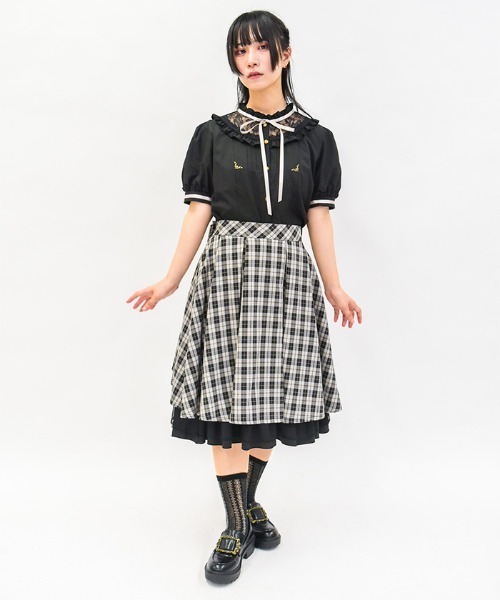 USU バックフリル　ミリタリースカート axes femme スカート バックフリルミドルスカート : ZOZOTOWN