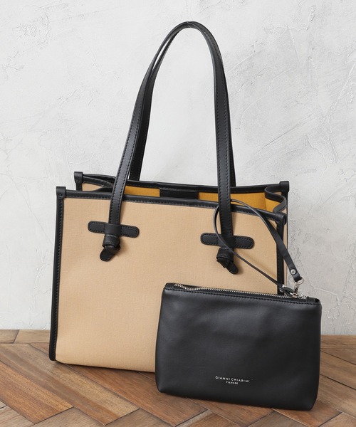 GIANNI CHIARINI ベージュ ブラック トートバッグ GIANNI CHIARINI 「GIANNI CHIARINI」 トートバッグ FREE