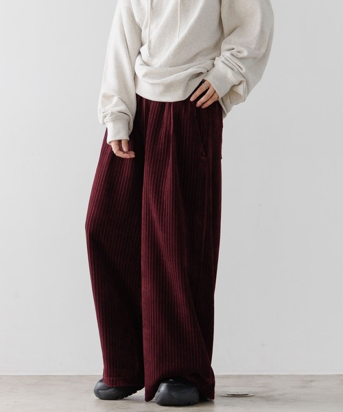 PBLIM ワイドパンツ パンツ 「UNISEX」ベロアワイドイージーパンツ
