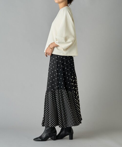 BEARDSLEY ドットパッチワークスカート BEARDSLEY スカート ドットパッチワークロングスカート