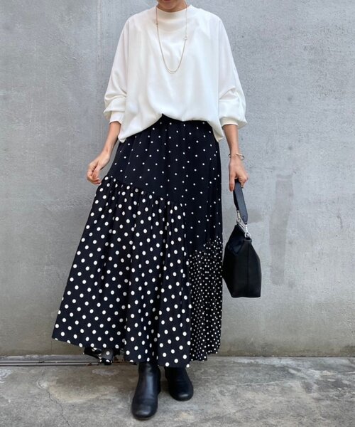 BEARDSLEY 美品　ドットパッチワーク　ロングスカート BEARDSLEY スカート ドットパッチワークロングスカート