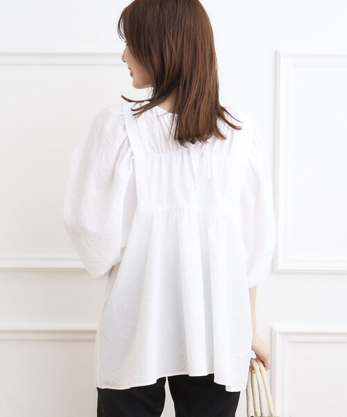 「couture brooch」 7分袖チュニック 38 ライトグレー レディース