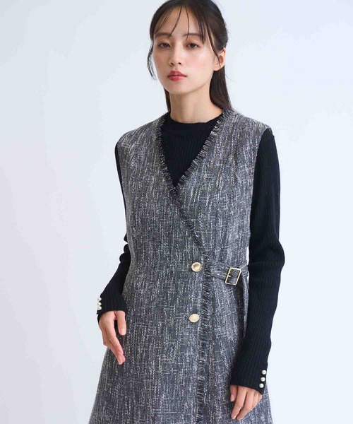 NOELA（ノエラ） ワンピース フリンジラインツイードワンピース