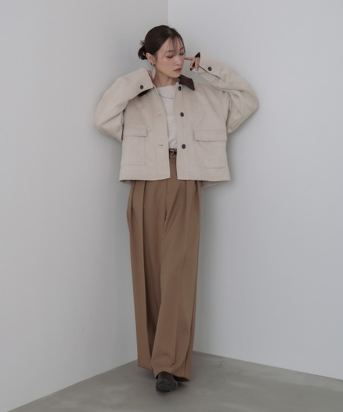 BAB（バブ） コート アウター フェイクスエード×コーデュロイショート