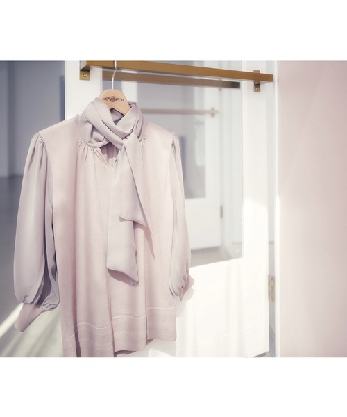 「RUIRUE BOUTIQUE」 7分袖ニット S グレイッシュベージュ レディース_画像6