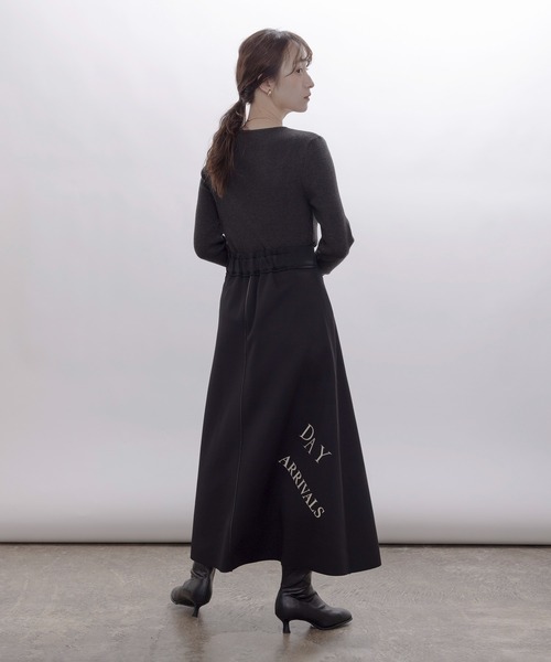新品　今季　エイミーロウ　配色ボアスウェット バックテキストジップスカート Eimee Law（エイミーロウ） スカート リバーシブル ボンディング