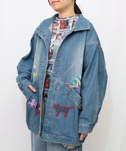 ScoLar 153601：刺繍デニムアップリケ プレミアムブルゾン 153601：刺繍デニムアップリケ プレミアムブルゾンの通販-ScoLar