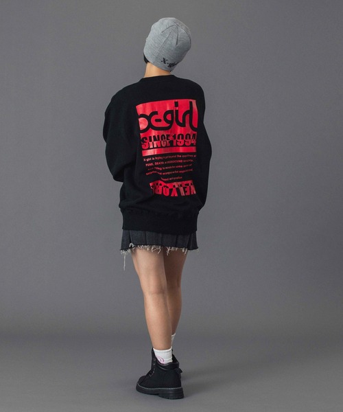 X-girl トレーナー スウェット BI COLOR BOX LOGO CREWNECK