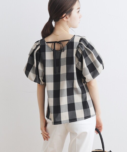 「couture brooch」 半袖ブラウス 40 ネイビー レディース_画像7