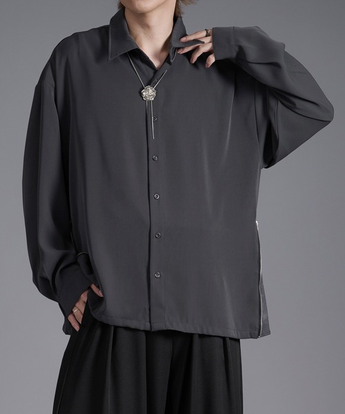 Ellno Loset（エルノロゼット） シャツ 2WAYサイドジップガラパターン