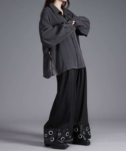 Ellno Loset（エルノロゼット） シャツ 2WAYサイドジップガラパターン
