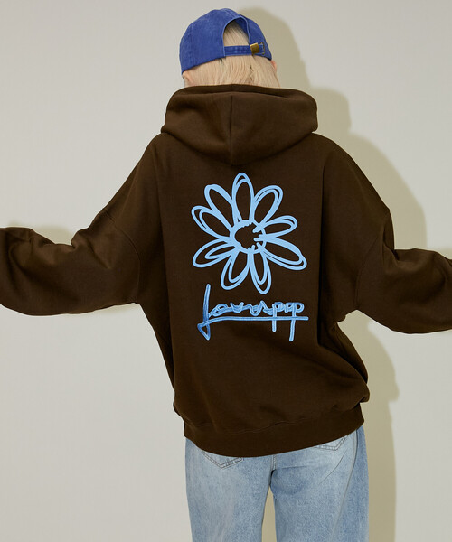 PUBLUX（パブリュクス） パーカー LOVE POP STUDIO FLOWER GRAPHIC