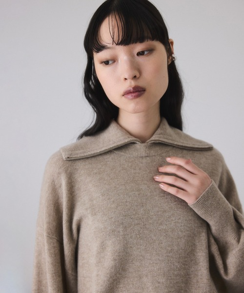 ADAM ET ROPE'（アダムエロペ） ニット セーター カシミア混ZIP