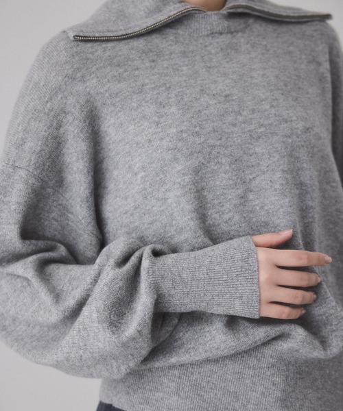 ADAM ET ROPE'（アダムエロペ） ニット セーター カシミア混ZIP