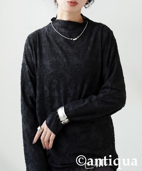 antiqua（アンティカ） antiqua tシャツ レース調 シアートップス