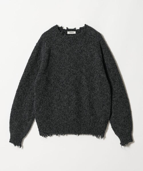 本日で削除します＜OWNESS＞ネップ クラッシュ クルーネック ニット BEAUTY＆YOUTH UNITED ARROWS セーター ニット 「OWNESS」ネップ