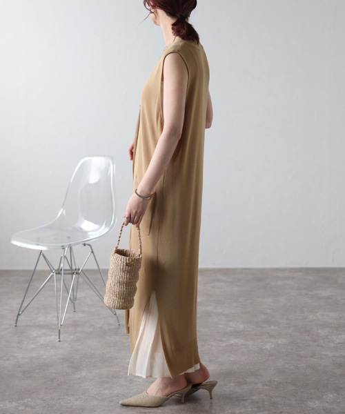 「＆HALF」 「noa-ge」ベスト M ベージュ レディース_画像2