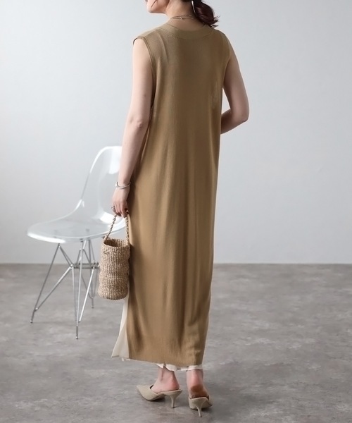 「＆HALF」 「noa-ge」ベスト M ベージュ レディース_画像3