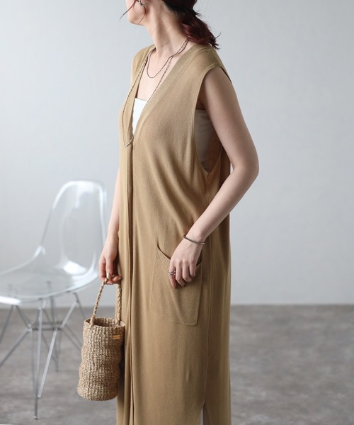 「＆HALF」 「noa-ge」ベスト M ベージュ レディース_画像5